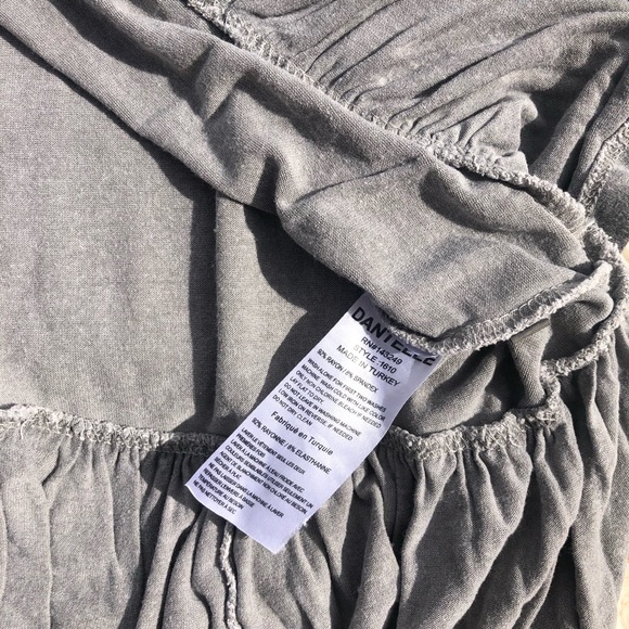 Dantelle Charcoal Grey Flowy Short Sleeve Blouse - Picture 7 of 7